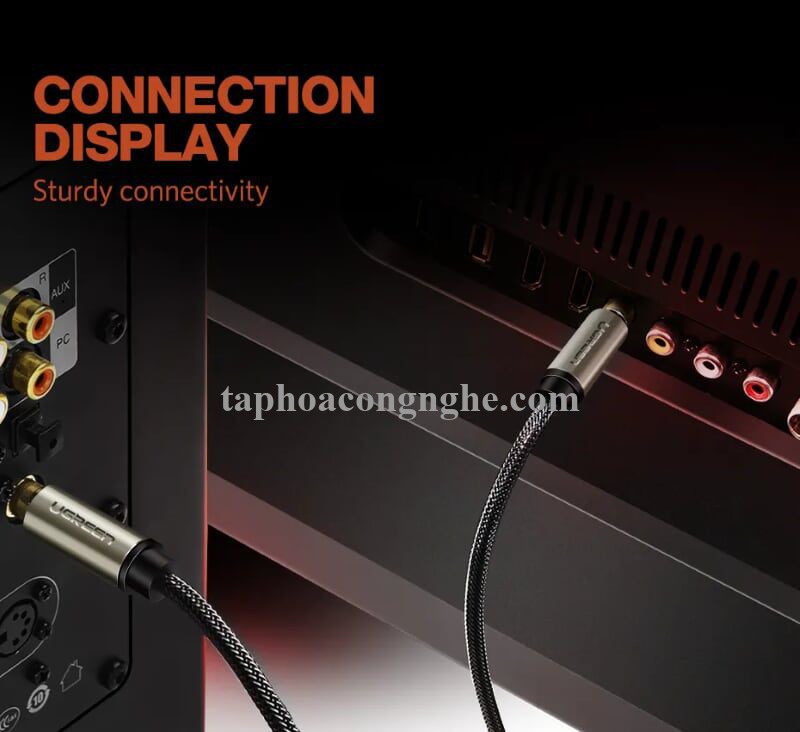 Ugreen 20744 15M màu Xám Cáp âm thanh bông sen Coaxial cao cấp AV133 30020744